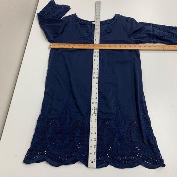 Joie Tunic Womens XS Extra Small Blue Marne Split Neck Embroidered Eyelet Top - Picture 10 of 12